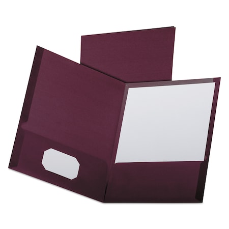 Oxford Two Pocket Folders 8-1/2 x11", Burgundy, PK25 53441